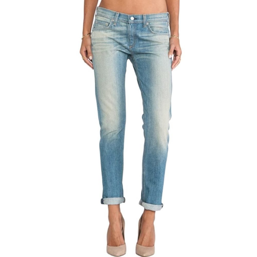 rag & bone Blue Straight Leg Jeans